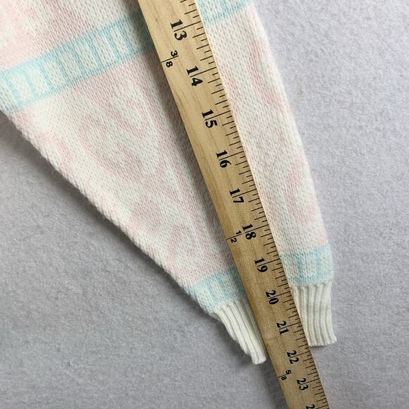 Vintage 90s Womens Sweater Sz M Cottage Pastel Soft Girl Grandma Indie USA Made - Picture 6 of 10